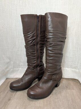 Dansko Brielle Knee Brown Leather Boots Riding US Size 10 (EU 42)